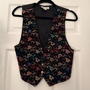 Cristina Size Medium 90s Vintage floral embroidered vest style 7711/1182